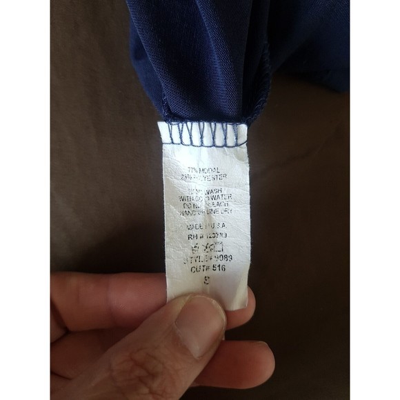 Ollie & Chloe By Jolie Womens Blouse Cold Shoulder Slit Blue Tunic Size Small - Picture 9 of 12